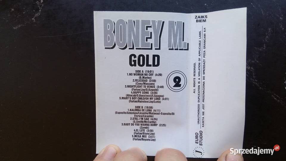 Kaseta magnetofonowa Boney M Gold Vol2 Wyd Euro podlaskie Siemiatycze sprzedam