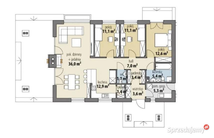 sprzedaży domu wolnostojącego 110m2 Żółwin