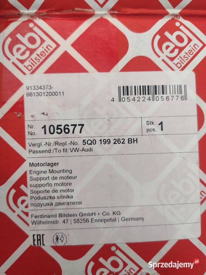 PODUSZKA SILNIKA PRAWA HYDROŁOŻYSKO 105677 Nowy Sącz