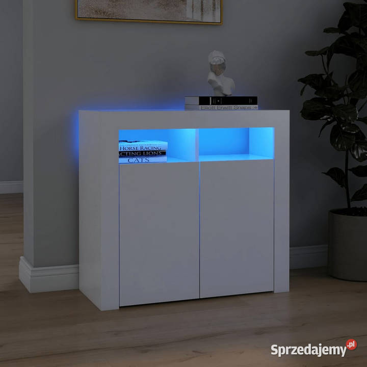 Szafka z oświetleniem LED biała 80 x 35 x 75 Warszawa