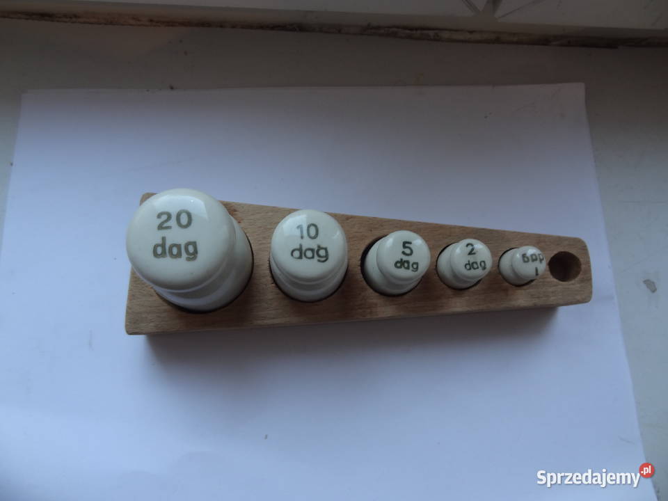 Odważniki ceramiczne do wagi szalikowej PRL Poznań
