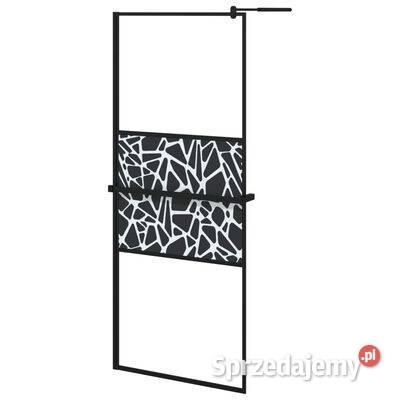 Ścianka prysznicowa z półką czarna 80x195 ESG i Warszawa