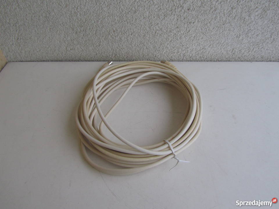 Kabel przewód biały antenowy 10m TV MęskiŻeński Olecko