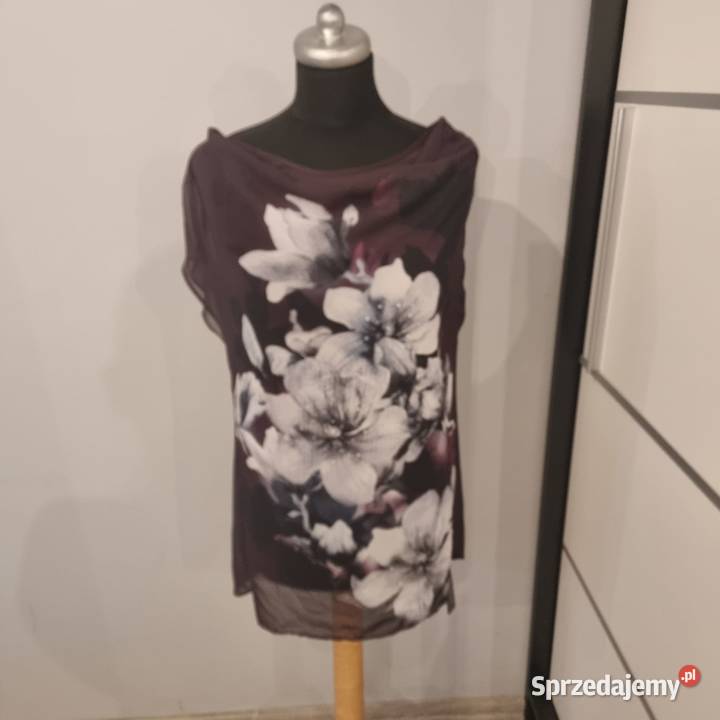 Dwuwarstwowa bluzka w kwiaty Roman M brązowy/beżowy Odzież damska małopolskie Kraków