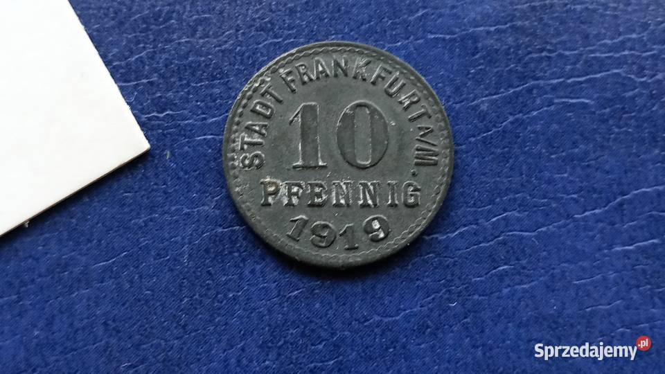Stare monety 10 fenig 1919 Frankfurt Niemcy