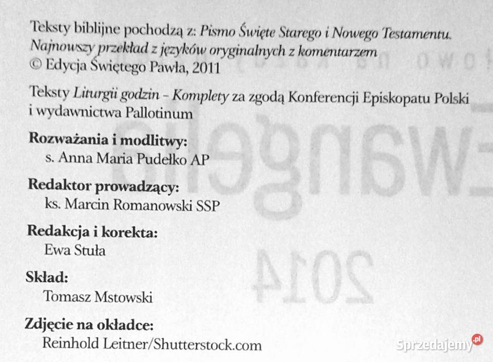 Słowo na każdy dzień Ewangelia 2014 Droga Prawa Rok wydania 2014 Chełm sprzedam