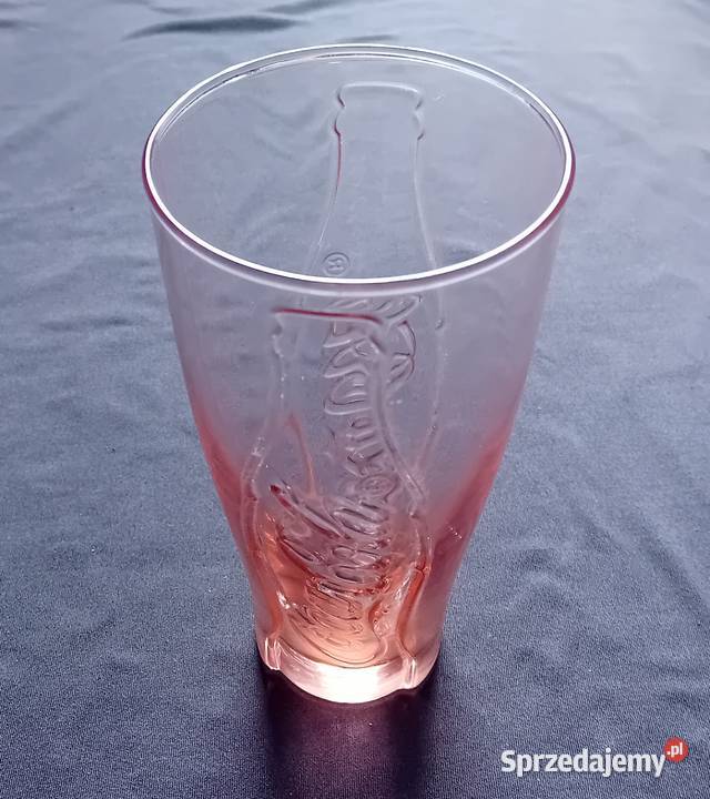 Pomarańczowa kolekcjonerska szklanka Coca Cola Koźminek