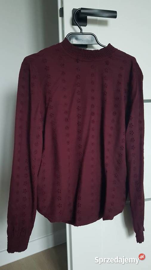 Bluzka ze stójką HM 36 bordo burgund czerwony Nowy Sącz