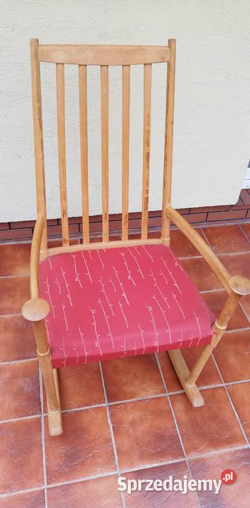 Fotel bujany PRL art deco stylowy na biegunach Meble