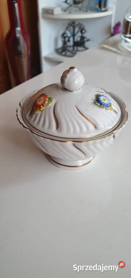 Porcelanowa Cukiernica zdobiona Super Okazja Szprotawa