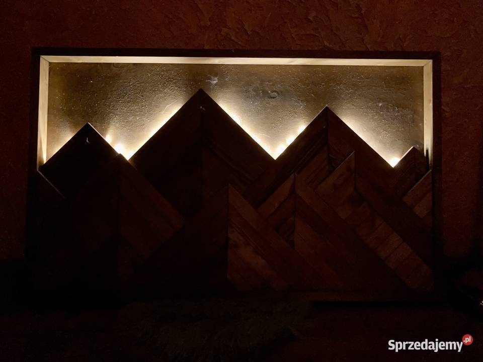 Drewniany obraz z podświetleniem led góry lubelskie Lublin