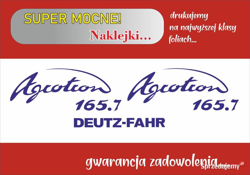 Naklejki Deutz Agrotron 1657 i inne modele