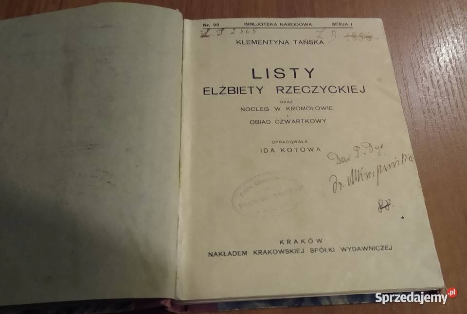 Listy Elżbiety Rzeczyckiej Nocleg w Kromołowie i Rok wydania 1927 Gdańsk