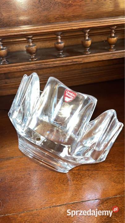 Patera ORREFORS kryształowa miska CORONA Projekt Gdańsk