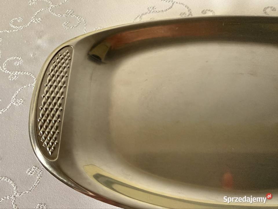Taca do serwowania metalowa chromowana 37 Tace i stoliki Czerwionka-Leszczyny