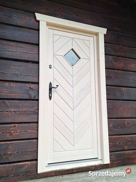Drzwi Drewniane Wejściowe Zewnętrzne Retro 1 Raba Niżna