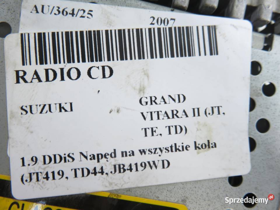 RADIO SUZUKI GRAND VITARA II JT TE TD 3910165JD Radioodtwarzacze