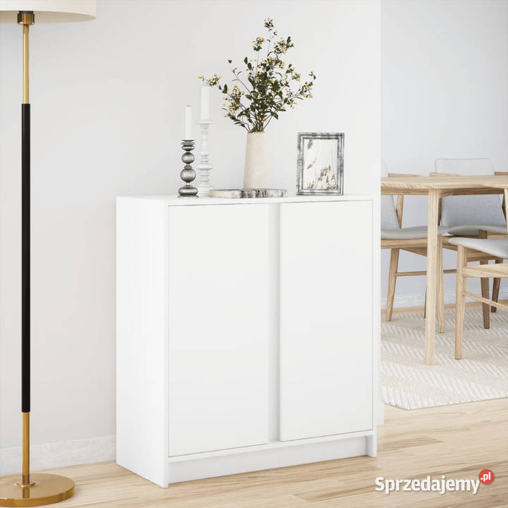 Szafka z LED biała 77x34x85 materiał