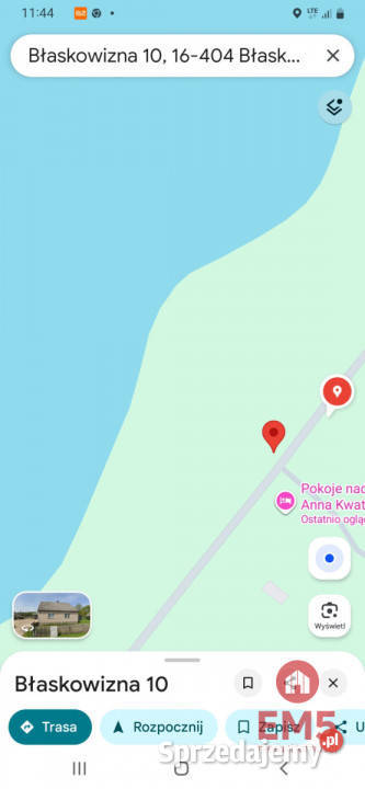 sprzedaży gruntu 3128m2 Błaskowizna 179zł/m2