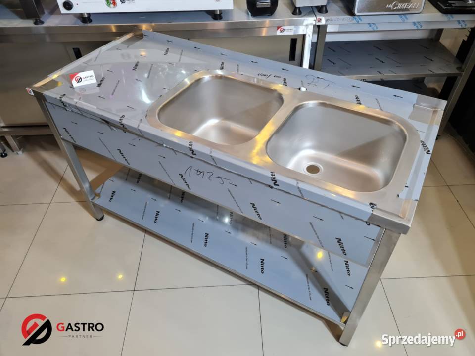 Zlew gastronomiczny 2 komorowy z półką wielkopolskie Ostrów Wielkopolski