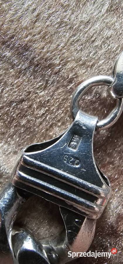 Masywny łańcuszel srebrny i bransoleta wzor srebro Żary