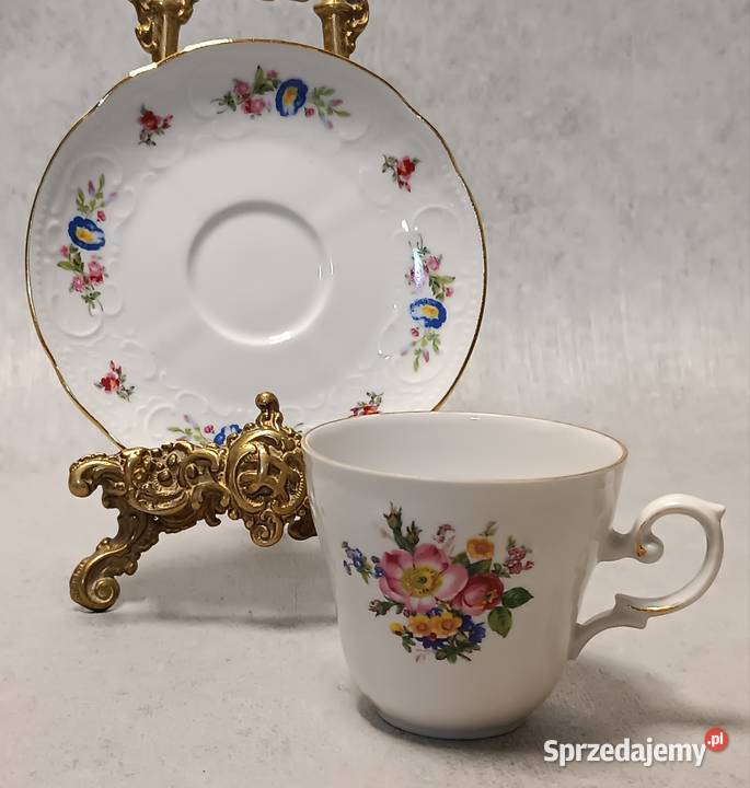 SELTMANN WEIDEN Duet Kolekcjonerska Filiżanka Porcelana i szkło Augustów