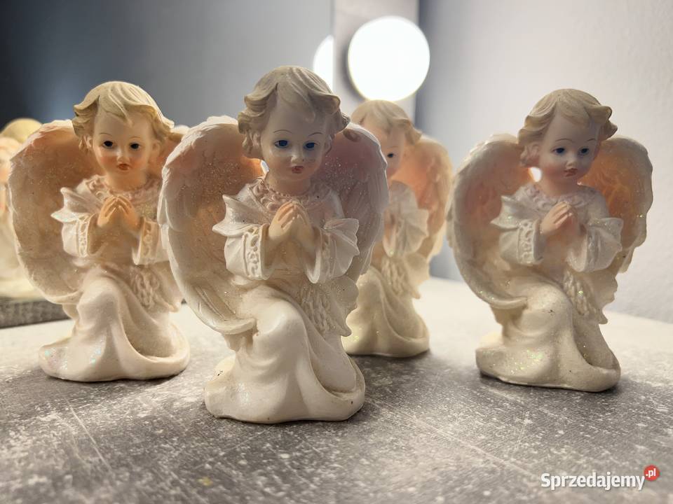 Anioł aniołek figurka 3 sztuki beżowy Jasło