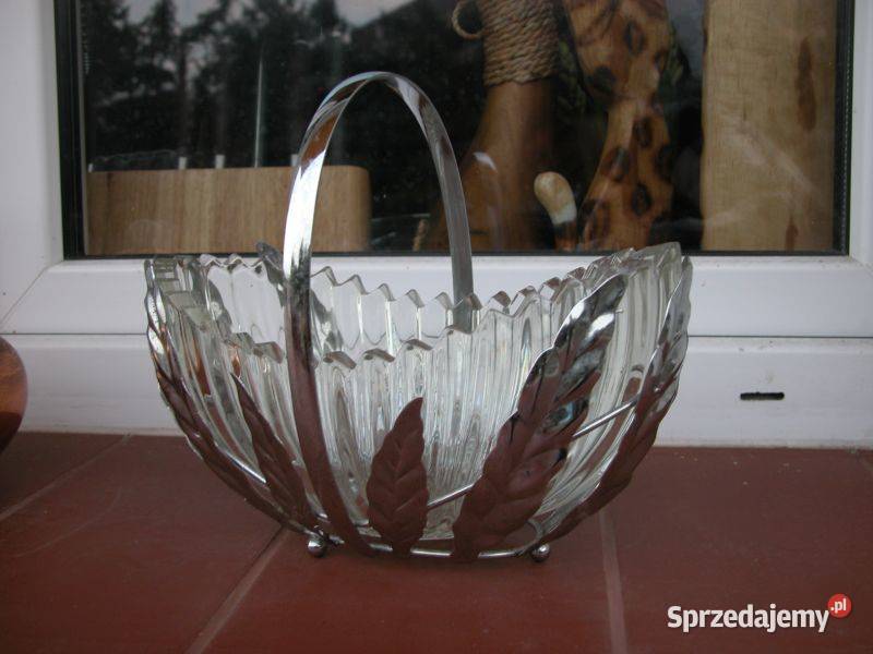 stary szklany kosz sygnowany Dekoracje i ozdoby Gorzów Wielkopolski
