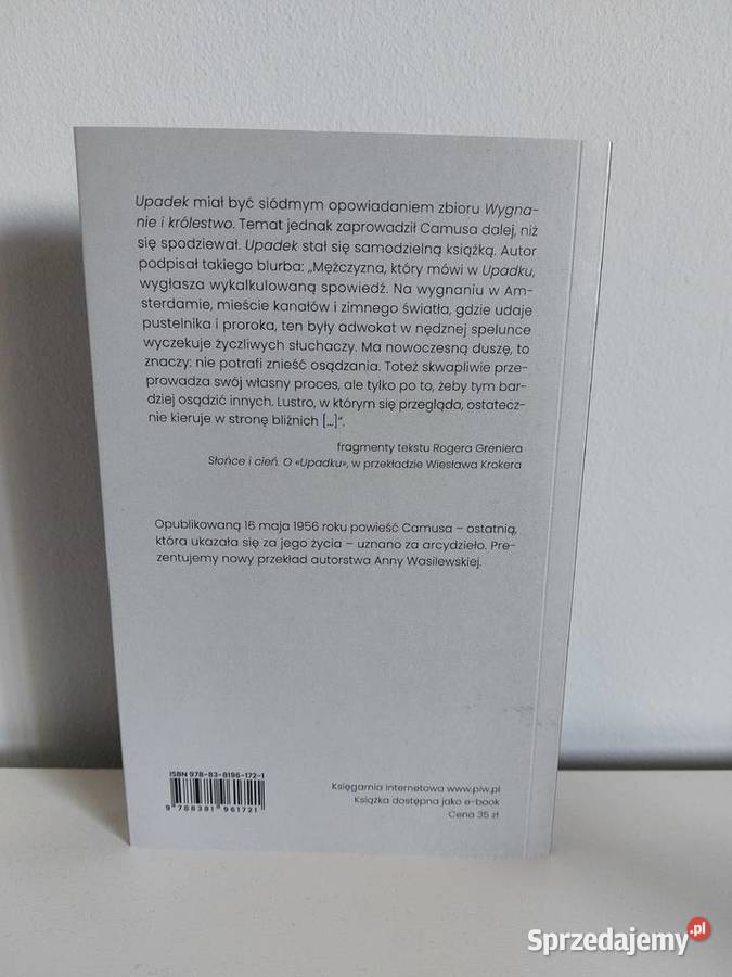 Camus Albert Upadek książka klasyka Proza i poezja Poznań