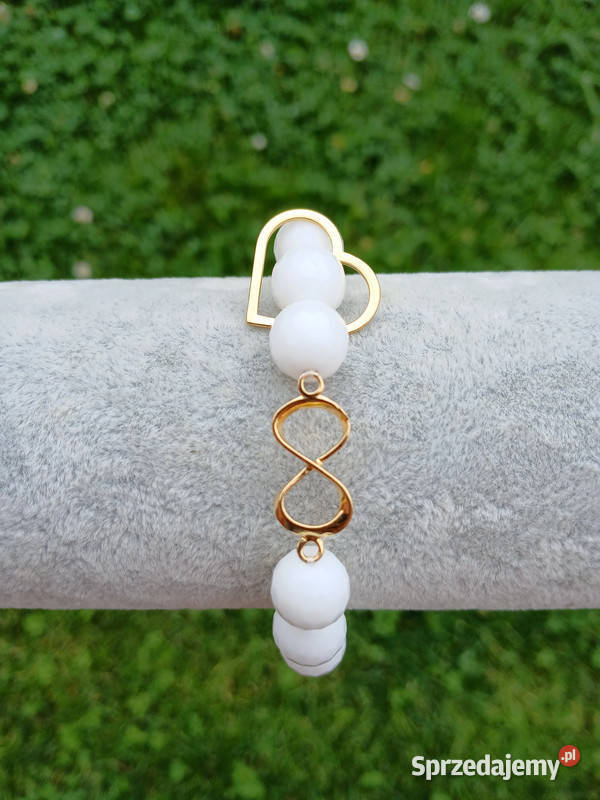 Bransoletka damska z Agatu białego fasetowanego świętokrzyskie Kielce