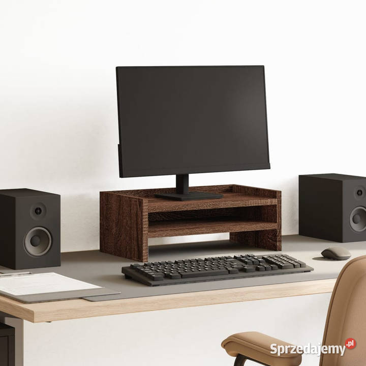 Podstawka pod monitor brązowy dąb 42x24x16 Pozostałe sprzedam