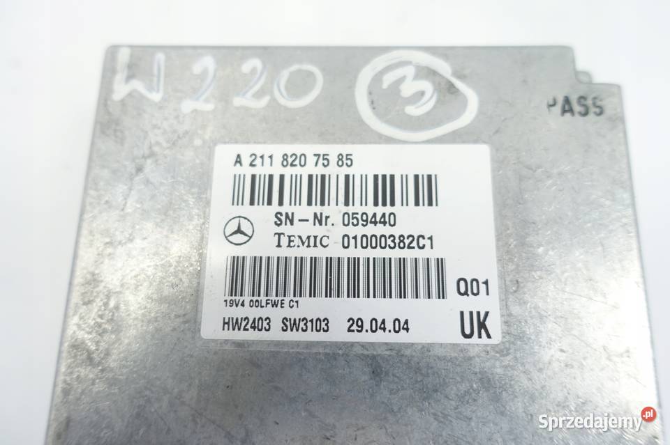 Mercedes W220 32 CDI STEROWNIK moduł A2118207585 osobowe Rudka