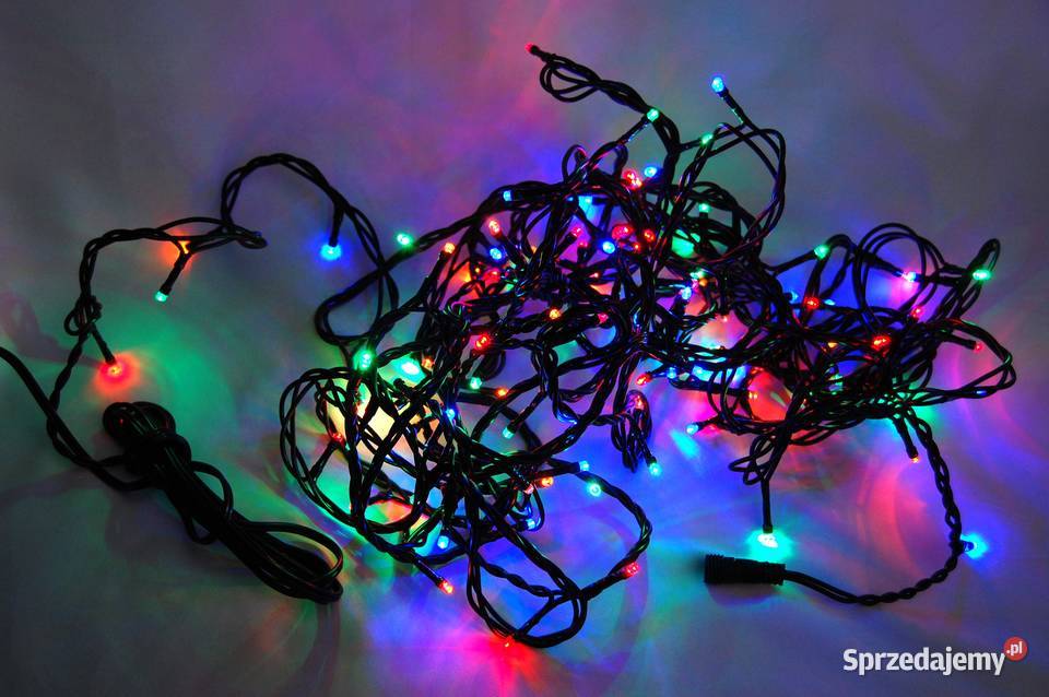 Lampki choinkowe wewnętrzne 100 LED multicolor lubelskie Lublin