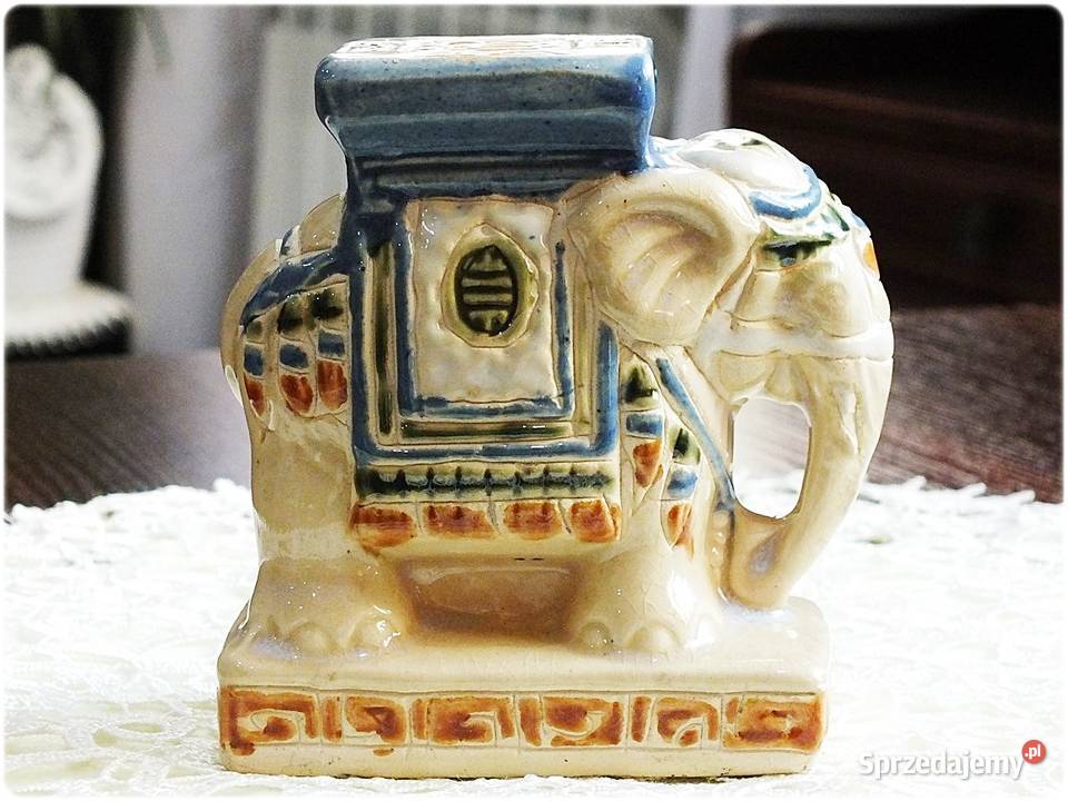 Stara Figurka SŁOŃ Indyjski Chiński porcelana
