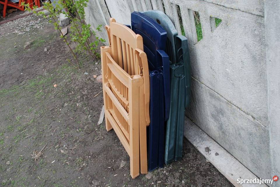 Krzesła ogrodowe pojedyńcze plastik z poduszkami tworzywo sztuczne