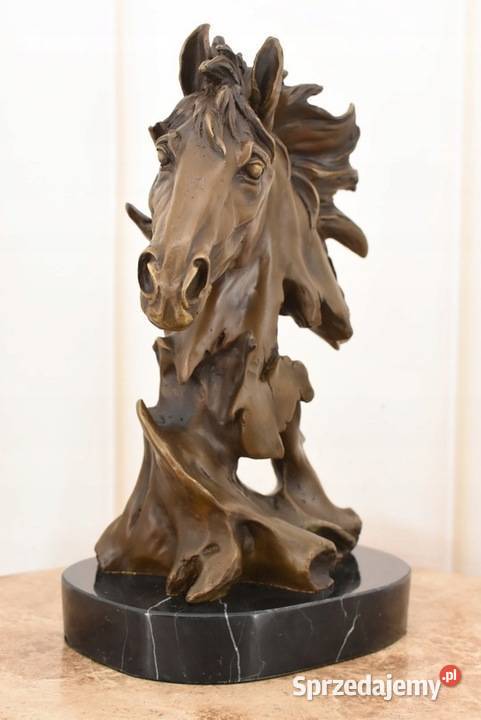 Głowa Konia Koński Łeb Koń Figura Rzeźba z Brązu Rzeźby i figury Kraków