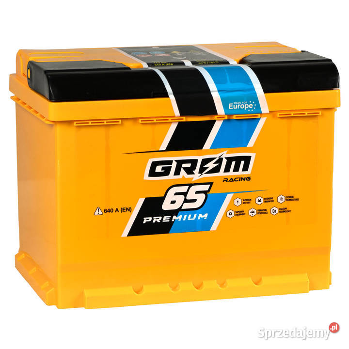 NOWY Akumulator Grom Racing 65Ah 640A EN PRAWY Konin