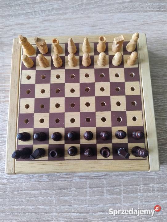 Szachy Kieszonkowe Drewniane Pintoy Pocket Chess Poznań sprzedam