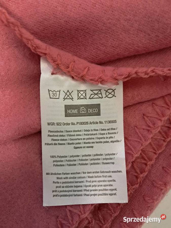 Koc ciemnoróżowy z polaru Home Deco do Kraków sprzedam