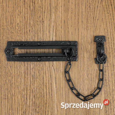 Blokada drzwiowa łańcuchowa 155x40 mm CZARNA Chmielnik