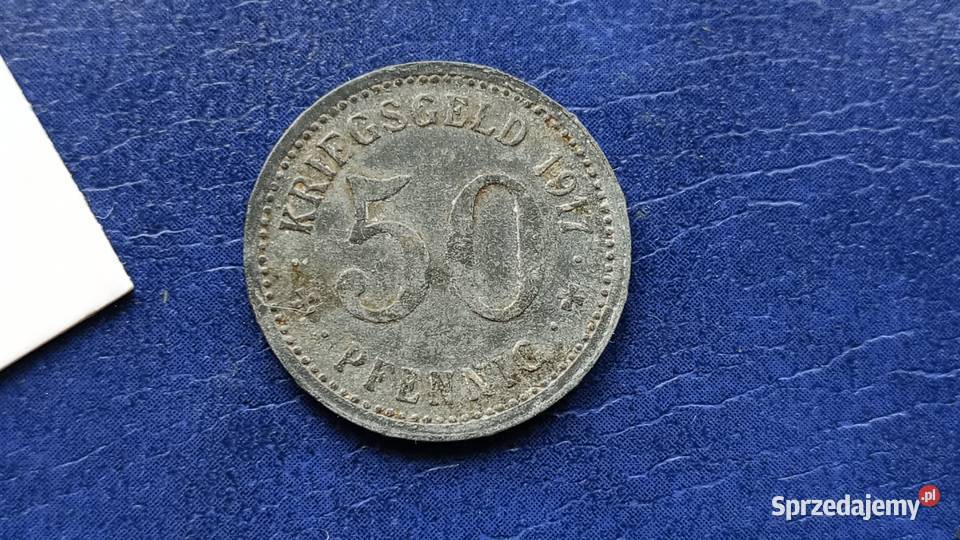 Stare monety 50 fenig 1917 Menden Niemcy podkarpackie