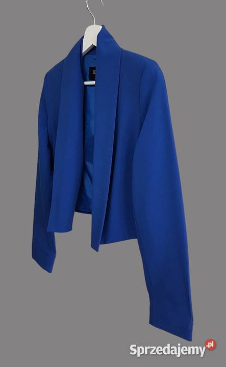 Damski elegancki niebieski żakiet z długim Chrzanów