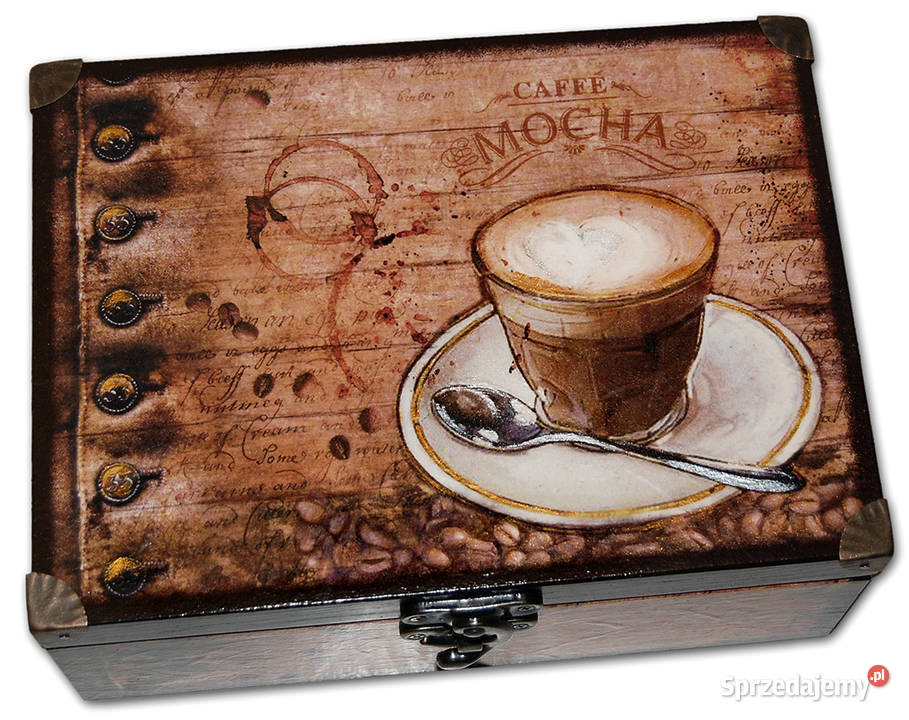 PUDEŁKO drewniane SZKATUŁKA kawa CAFFE 22X16 Bydgoszcz