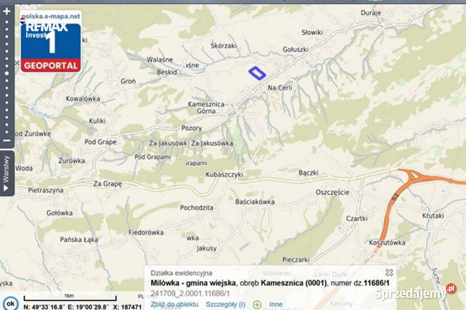 1 ha działka budowlana widokowa Koniakowa Sprzedaż