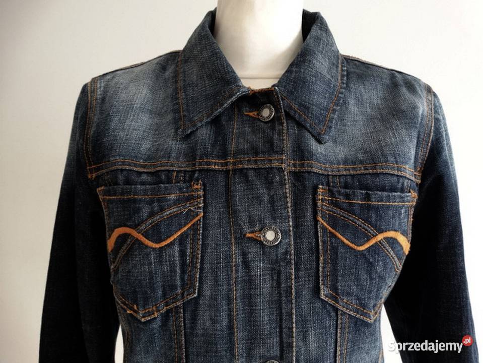 Kurtka Jeansowa Trucker Niebieska Ocieplana z Wiosenna/Jesienna  Łomża