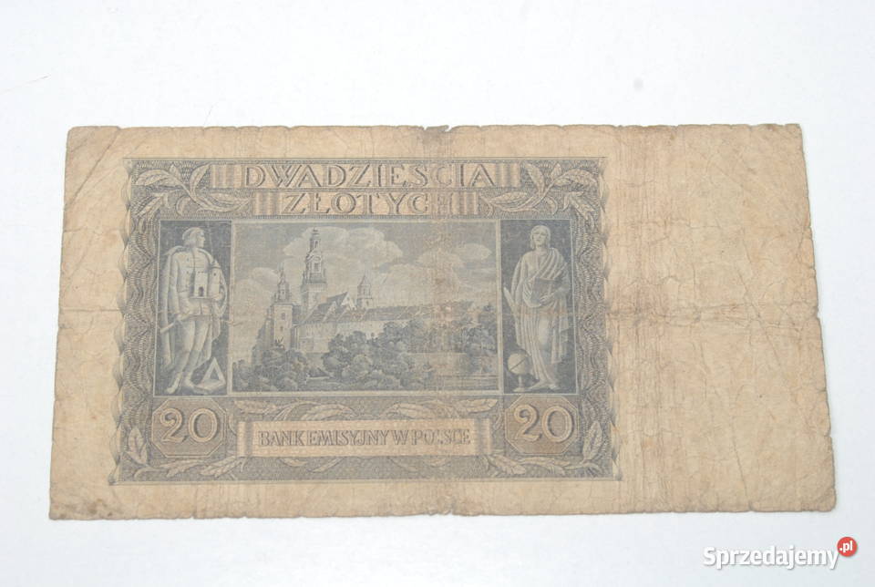 Stary banknot 20 złotych 1940 antyk unikat Cieszyn