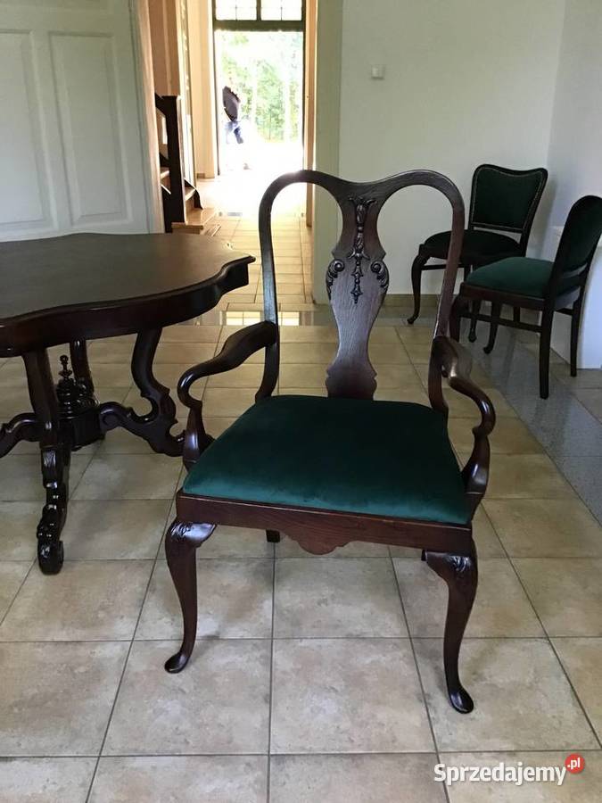 Dwa fotele tronowe fotele ludwikowskie Wieruszów