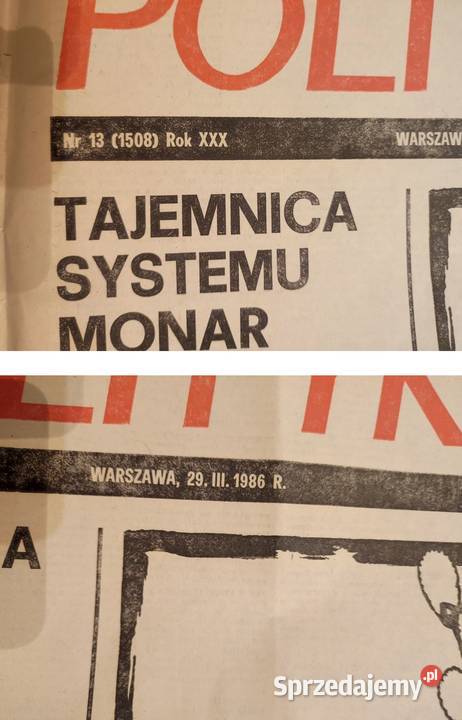 Polityka gazeta czasopismo 13 1508 marzec 1986 Pozostałe sprzedam