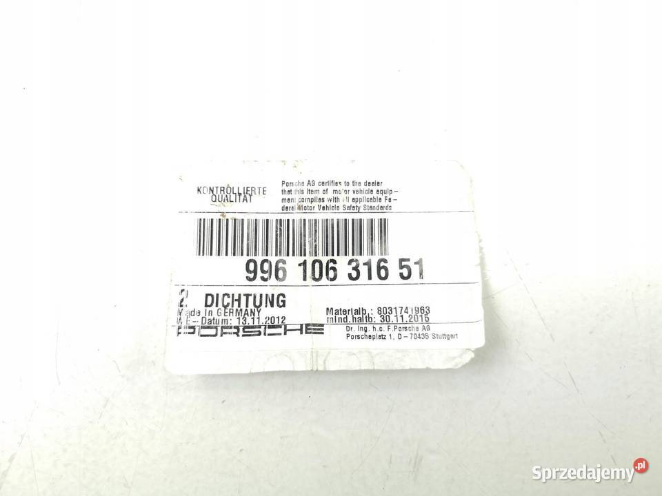 USZCZELKA POMPY OLEJU PORSCHE 911 0508 CARRERA Części samochodowe