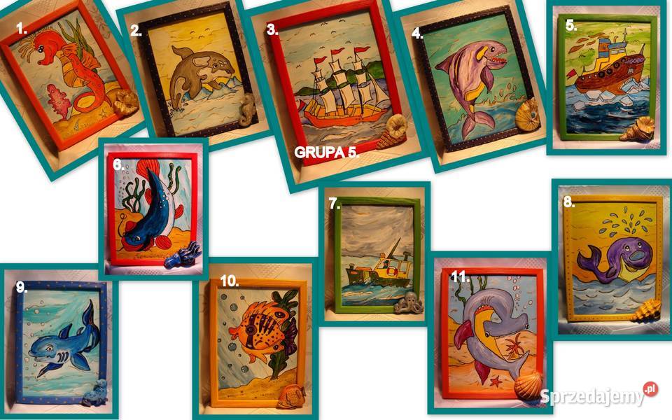 Obrazki Morskie Dziecinne Zielonki sprzedam